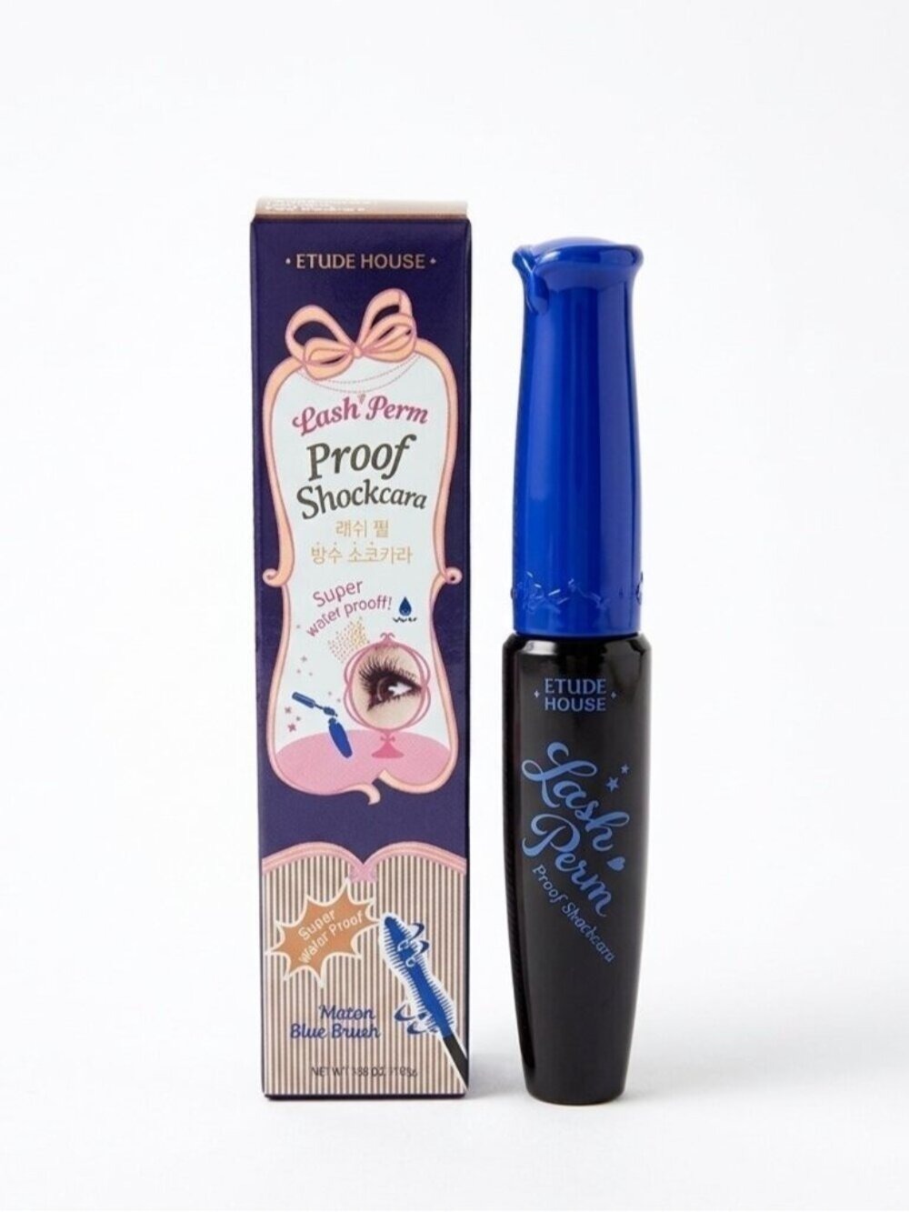 Etude House Lash Perm Proof Shockcara Mascara Black Waterproof Curling NIB 0874
